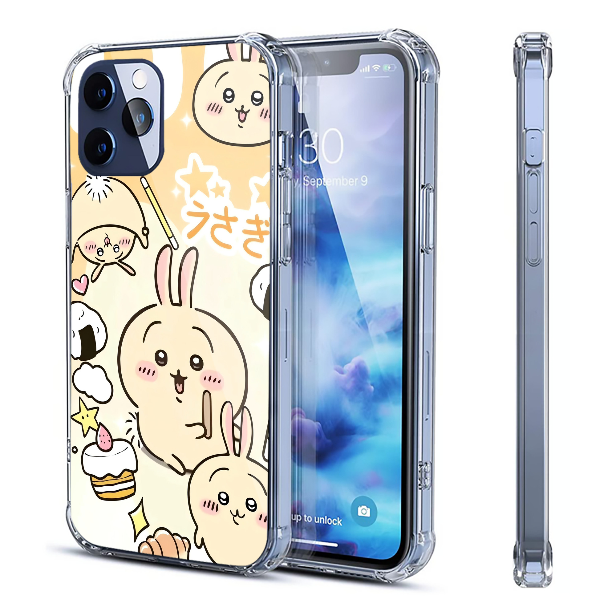 （画像用） ちいかわ Chii-kawa 【iPhone 12シリーズ対応】透明スマホケース（クリアソフトケース）